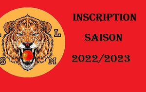 Inscription saison 2022/2023