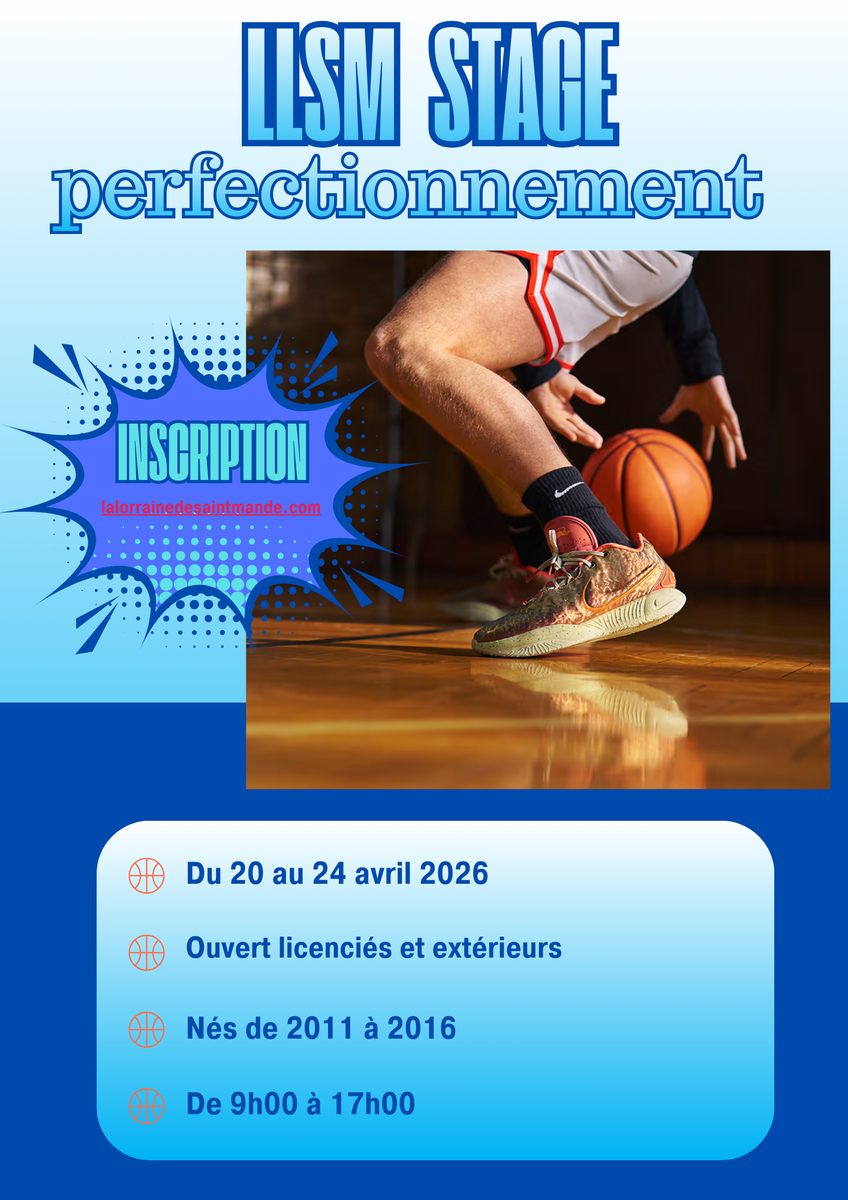 🏀Stage d'avril nés en 20011 et jusqu'en 2016🏀
