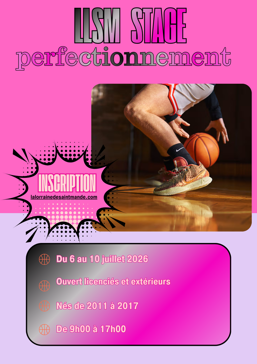🏀Stage de juillet nés en 2011 et jusqu'en 2017🏀