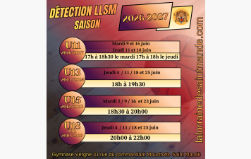 Détections équipes compétition 2026/2027