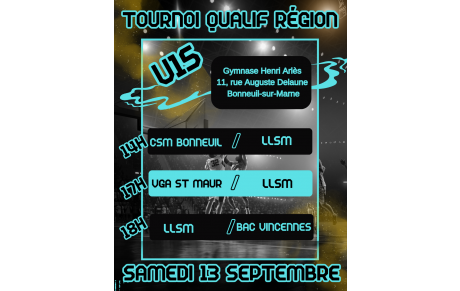 Tournoi Qualif Région U15
